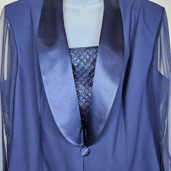 Designer Formal Jacket Blazer Top Crimson Lawrence Kurtz Beaded Wedding Size 22W - Picture 3 of 11